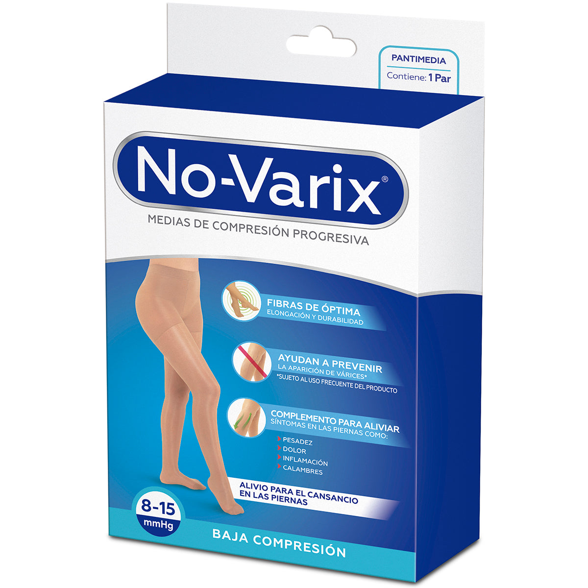 Panty Media Compresiva No-varix 8/15 Tallas S-m-l