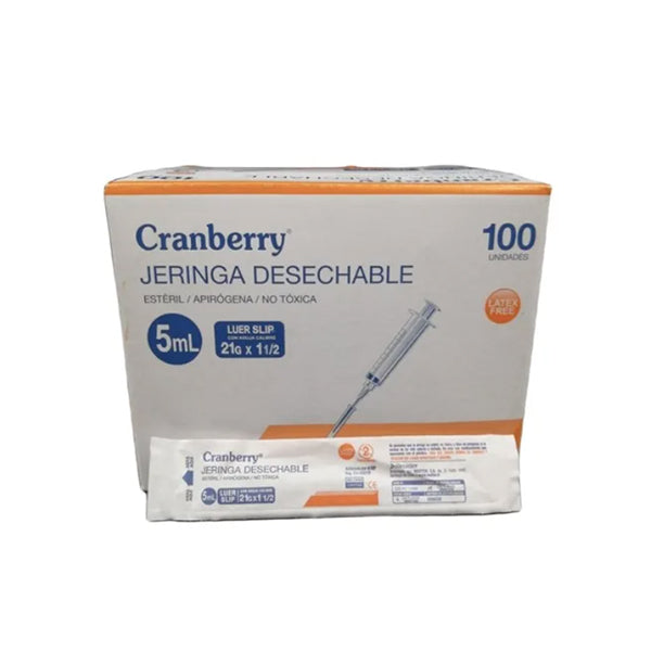 Jeringa Desechable Luer Slip 5cc 21g X 1/2 Caja X 100 Unds.
