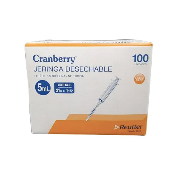 Jeringa Desechable Luer Slip 5cc 21g X 1/2 Caja X 100 Unds.