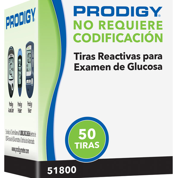Tiras Reactivas Prodigy – 50 Unidades para Medidor de Glucosa