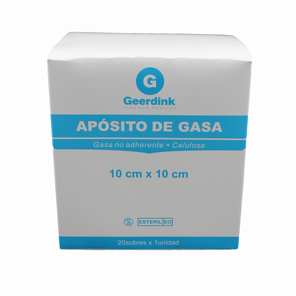 Apósito De Gasa No Tejida Estéril 10x10 CM. Geerdink Pack X 100 Unds.