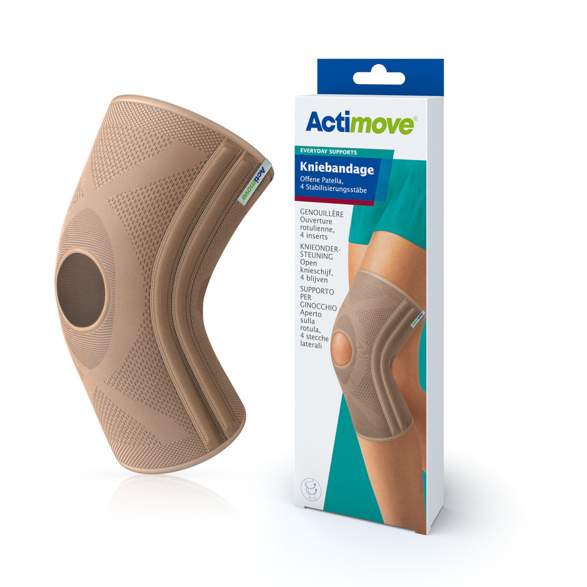 Rodillera Actimove /soporte De Rodilla Rotula Abierta color Beige