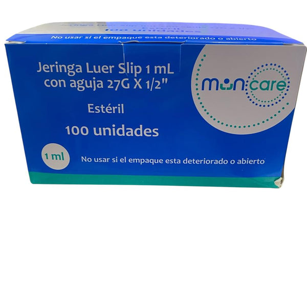 Jeringa Tuberculina 1 ML. Luer Slip Con Aguja 27G x 1/2 caja x 100 Unds.
