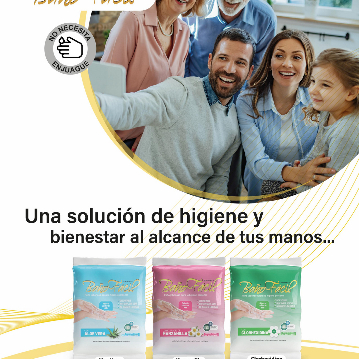 Paño Jabonoso Baño facil Con Aloe Vera X 10 Unidades