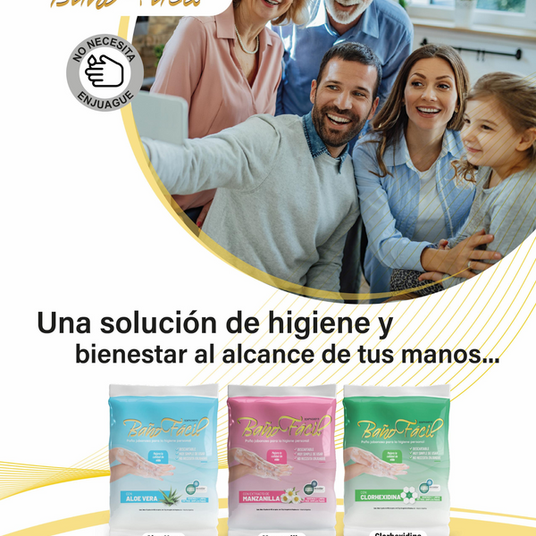 Paño Jabonoso Baño facil Con Manzanilla X 10 Unidades
