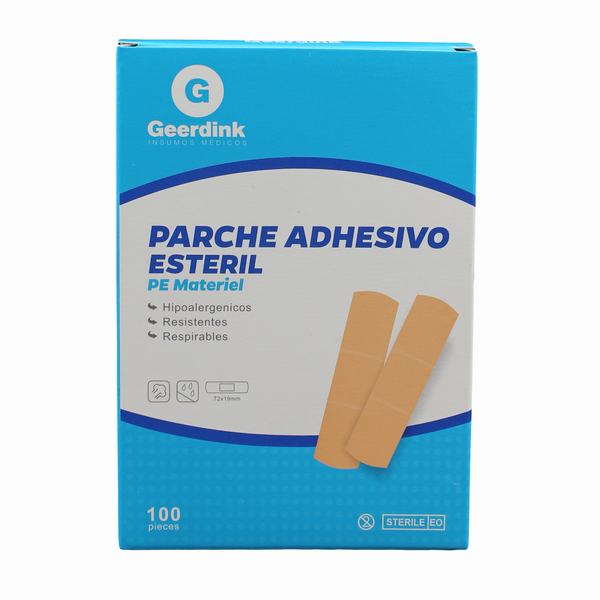 Parche Curita Recto Estéril Geerdink - 100 Unidades