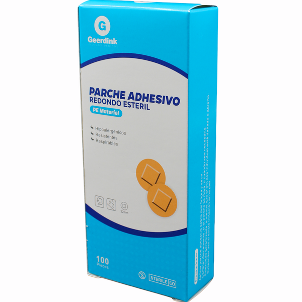 Parche Curita Redondo Estéril Geerdink - 100 Unidades