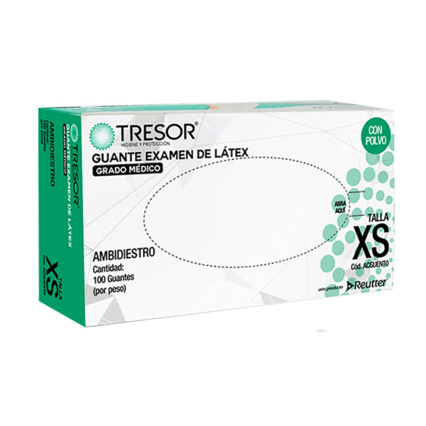 Guante Latex Tresor C/P Caja X 100 Unidades
