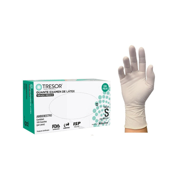 Guante Latex Tresor C/P Caja X 100 Unidades