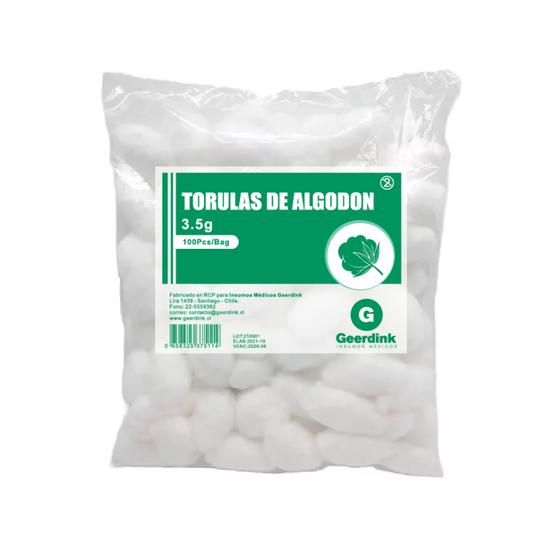Torulas De Algodón Geerdink 3.5 Gr. X 100 Unidades
