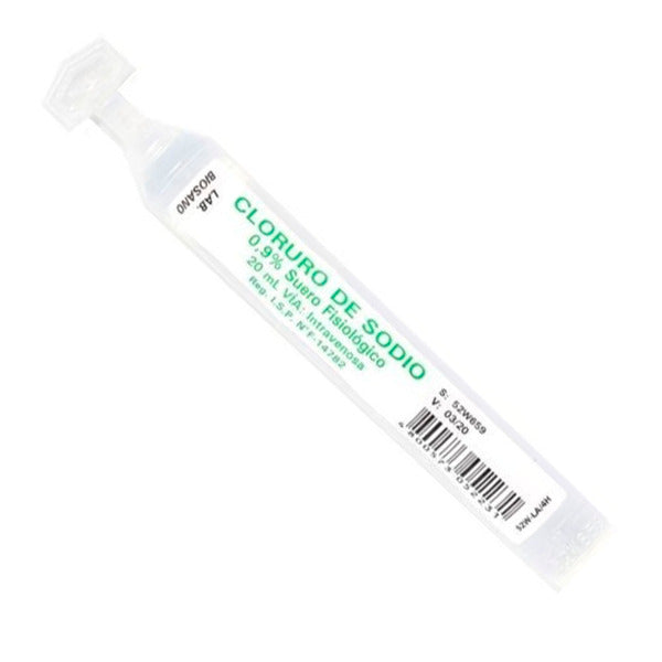 SUERO FISIOLOGICO - CLORURO DE SODIO 0,9% 20 ML X UNIDAD.