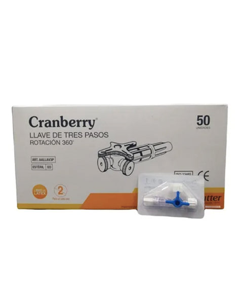 Llave De Tres Pasos Rotación 360 Cranberry Pack X 10 Unidades