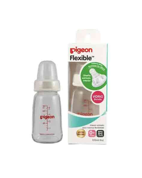 Mamadera Vidrio Pigeon 120 Ml, Reduce Los Cólicos