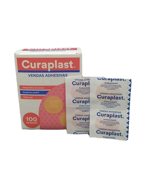 Parche Curita Redondo Curaplast Spot 100 Vendas Adhesivas