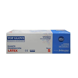 Guantes De Látex Blancos con polvo Top Glove S-M-L