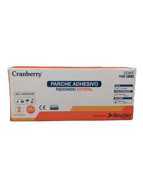 Parche Adhesivo Redondo Estéril Cramberry X 100 Unidades