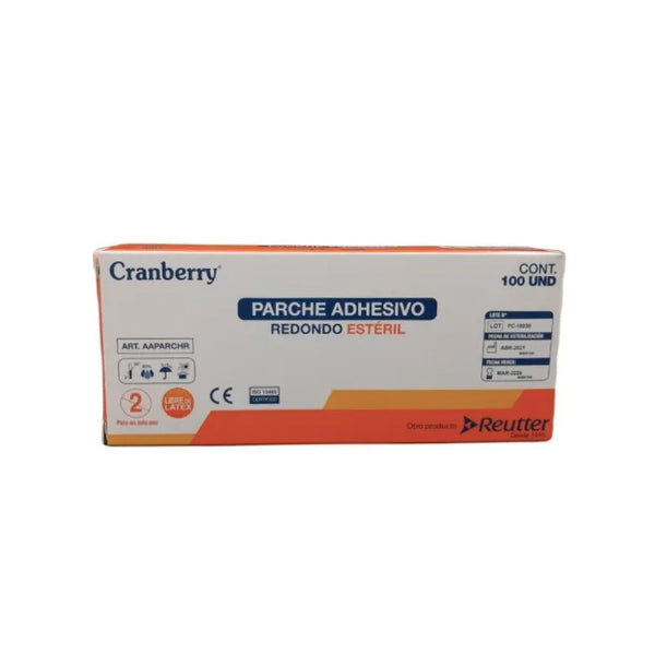 Parche Adhesivo Redondo Estéril Cramberry X 100 Unidades