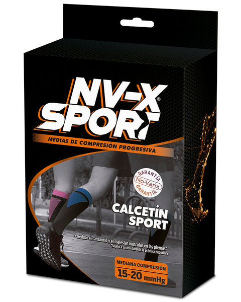 Calcetín Sport Compresivo Negro/rojo No-varix 15/20
