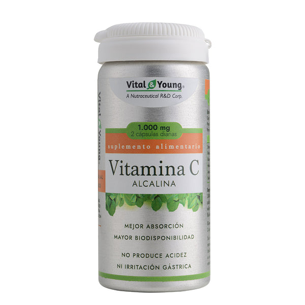 Vitamina C Alcalina 1000 mg (Ascorbato de Calcio USP) – Alta Biodisponibilidad | 60 Cápsulas