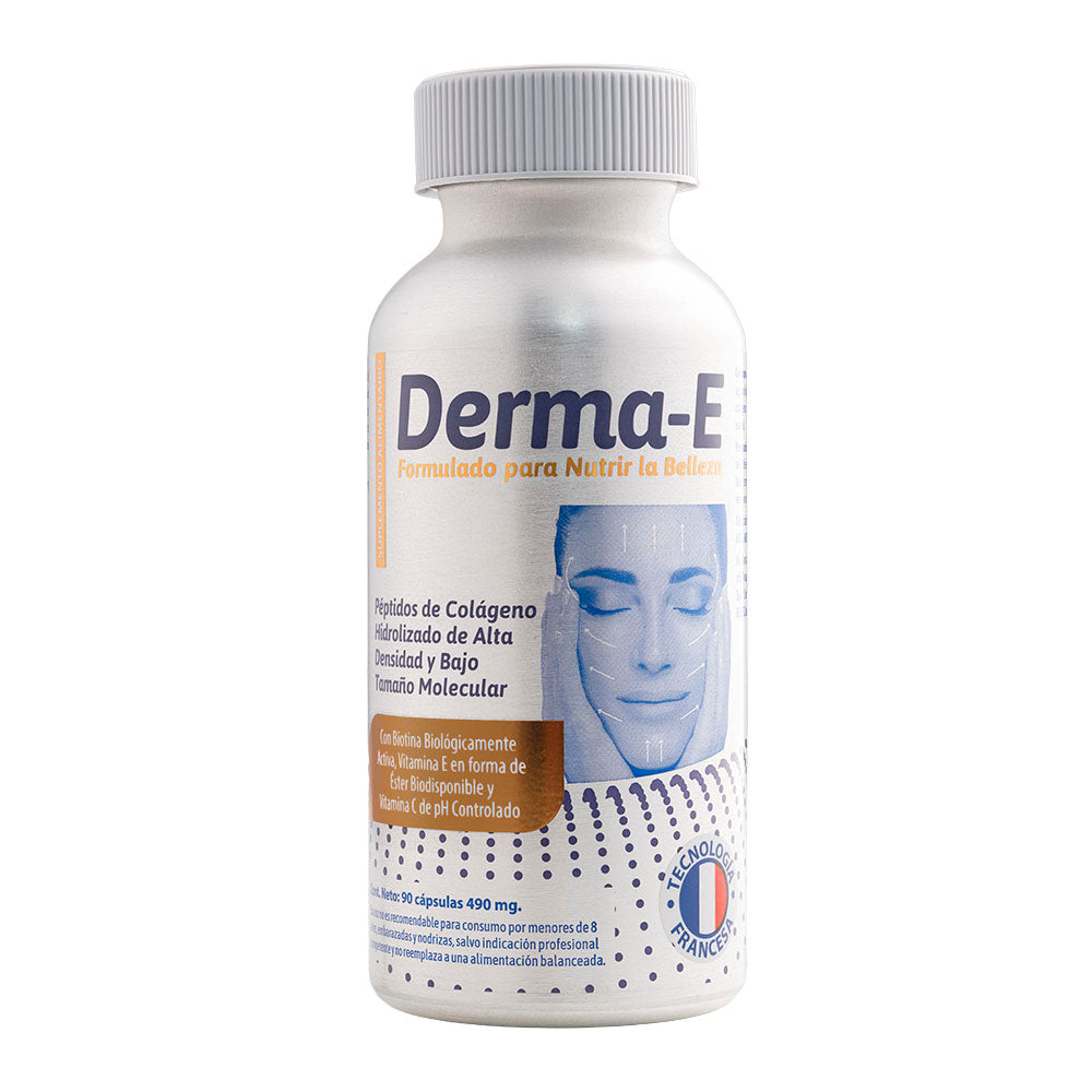 Derma-E Colágeno Hidrolizado 2.000 Da + Vitamina C, E, Biotina y Calcio – 90 Cápsulas