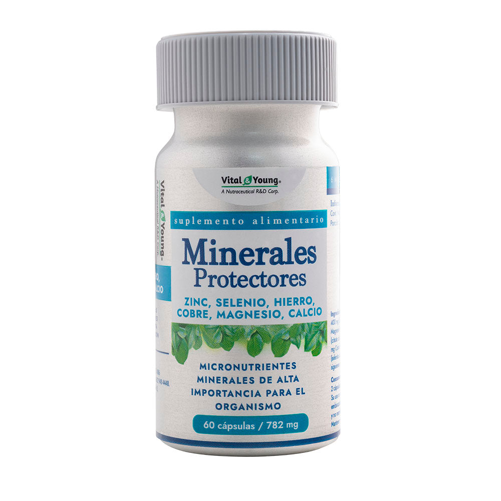 Minerales Protectores Zinc + Selenio + Hierro + Cobre + Magnesio + Calcio – 60 Cápsulas