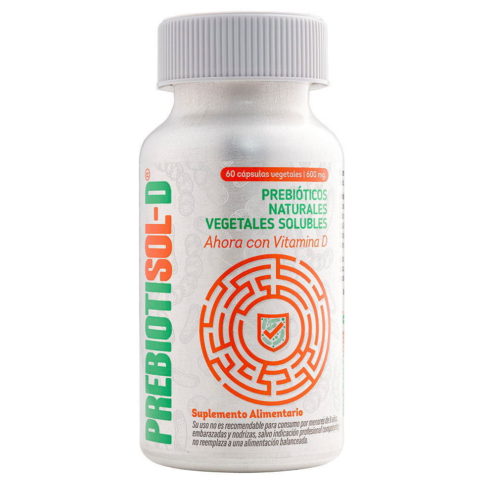 Prebiotisol-D® Prebióticos Naturales con Vitamina D3 – Salud Digestiva y Microbiota | 60 Cápsulas