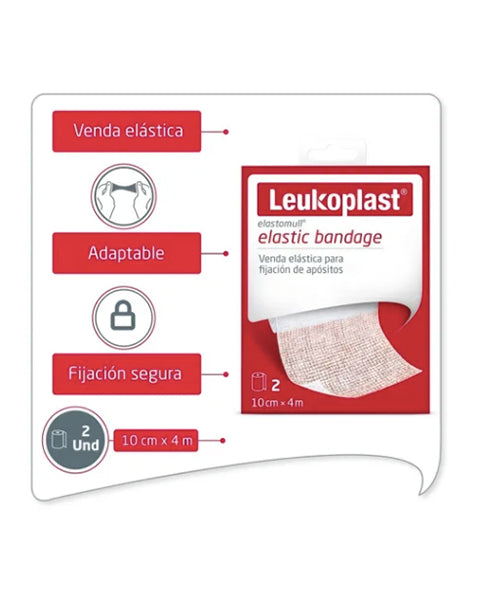 Leukoplast Elastomull Venda Gasa Elasticada 10cmx4m Caja X 2 unidades