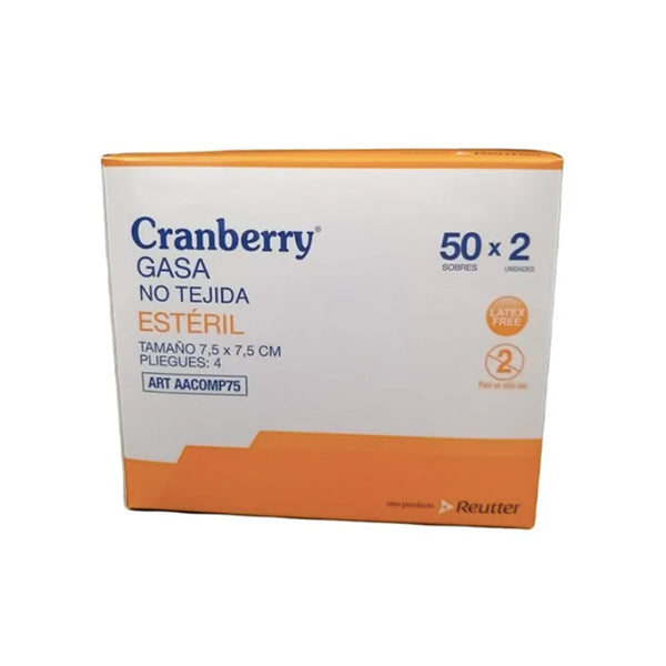 Gasa Estéril 7,5 X 7,5- Caja De 50 Unidades Cranberry
