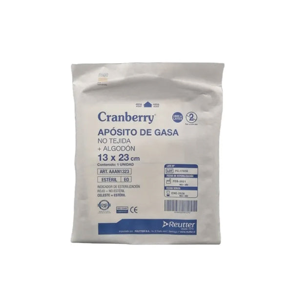 Aposito de Gasa No Tejida 13x23 Esteril Cranberry Pack 10 Unidades