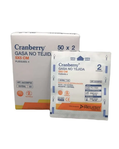 Gasa No Tejida Estéril Caja x 50 Unidades Cranberry