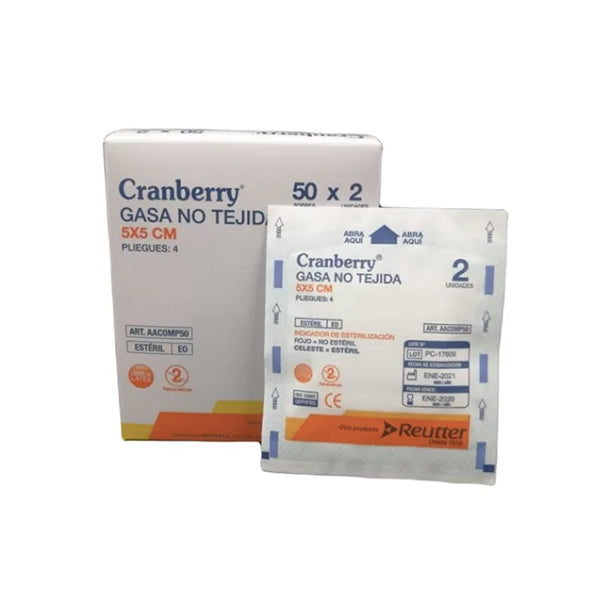 Gasa No Tejida Estéril Caja x 50 Unidades Cranberry