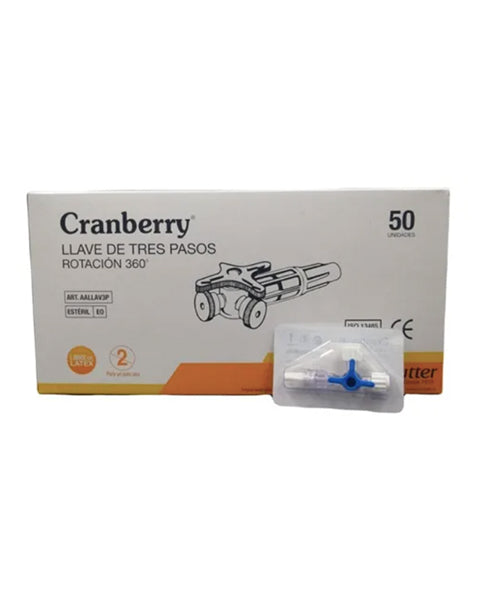 Llave De Tres Pasos Rotación 360 Cranberry Caja X 50 Unidades