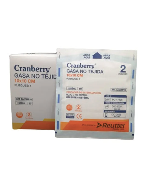 Gasa No Tejida Estéril Caja x 50 Unidades Cranberry