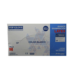 Guantes De Látex Blancos con polvo Top Glove S-M-L