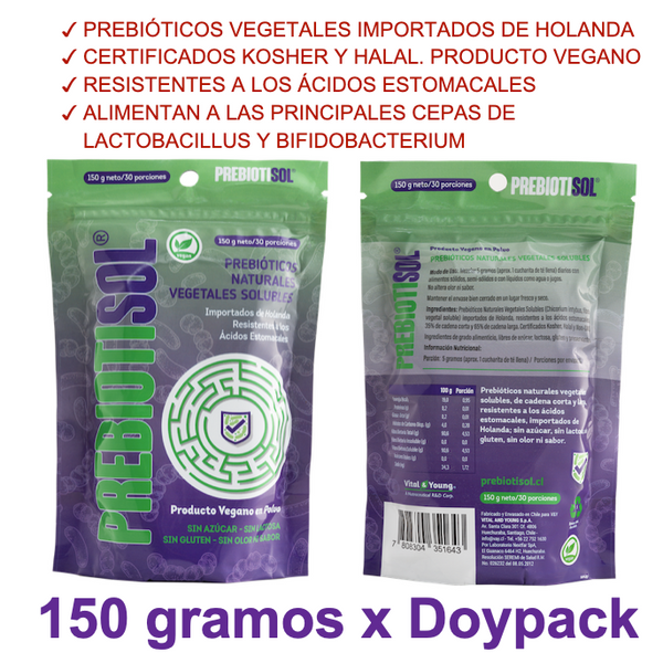 Prebiotisol® Prebióticos Vegetales en Polvo – Salud Digestiva y Microbiota | 150 g
