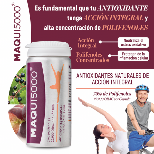 MAQUI5000 Antioxidante 5.000 ORAC con Maqui Chileno y Uvas Tintas – 30 Cápsulas Veganas
