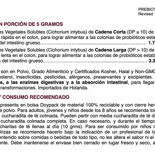 Prebiotisol® Prebióticos Vegetales en Polvo – Salud Digestiva y Microbiota | 150 g