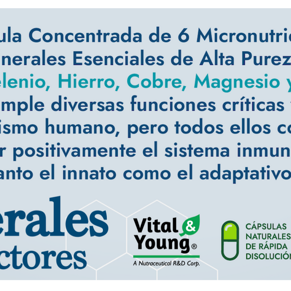 Minerales Protectores Zinc + Selenio + Hierro + Cobre + Magnesio + Calcio – 60 Cápsulas