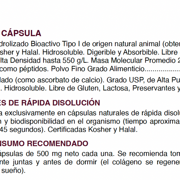 Colágeno Hidrolizado Alta Absorción 2.000 Da + Vitamina C USP – 90 Cápsulas