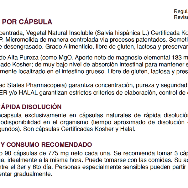 Regularity Fibra Vegetal con Magnesio Natural – Apoyo para la Regularidad Intestinal | 90 Cápsulas