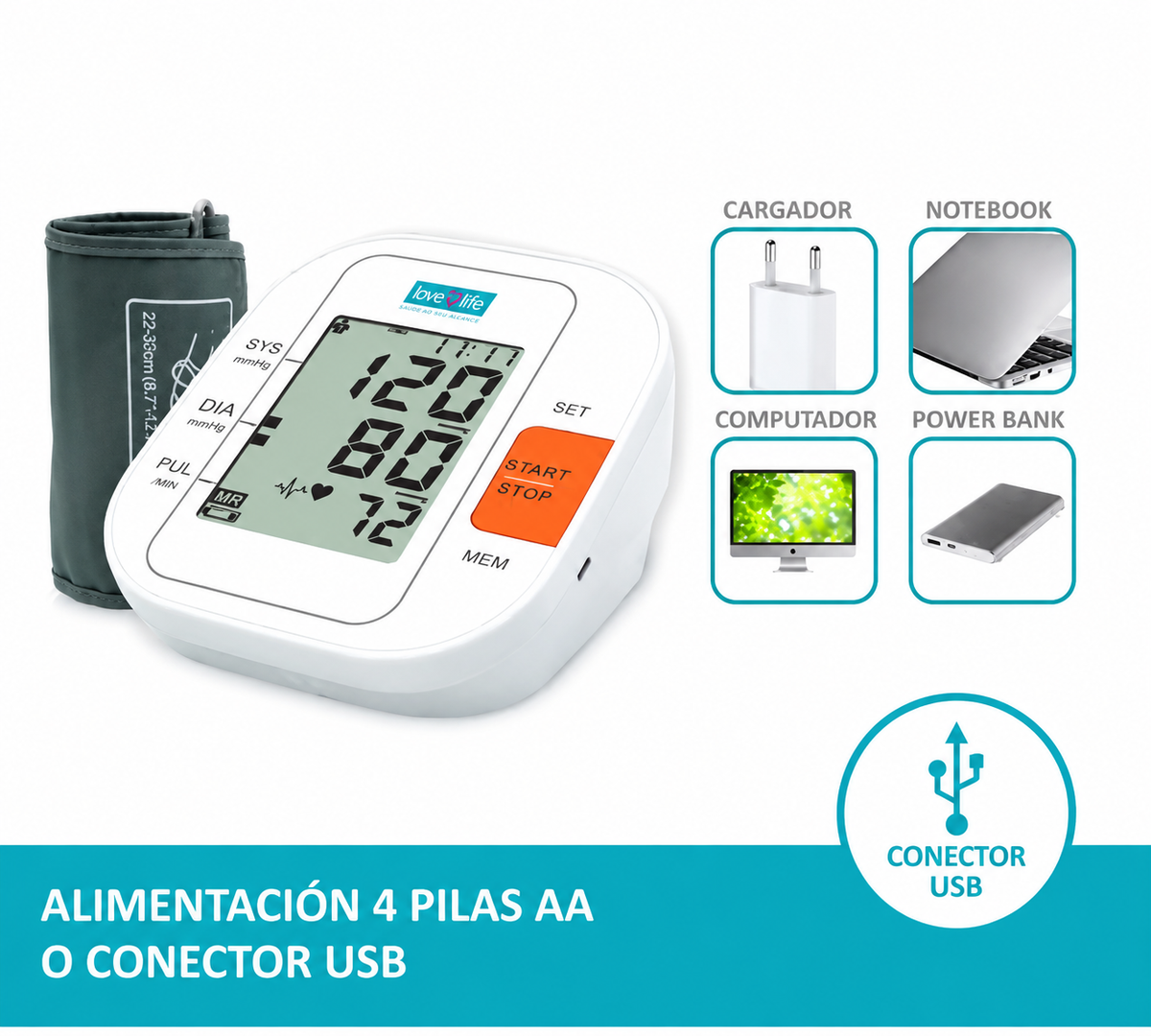 Toma de presión digital Automático para Brazo
