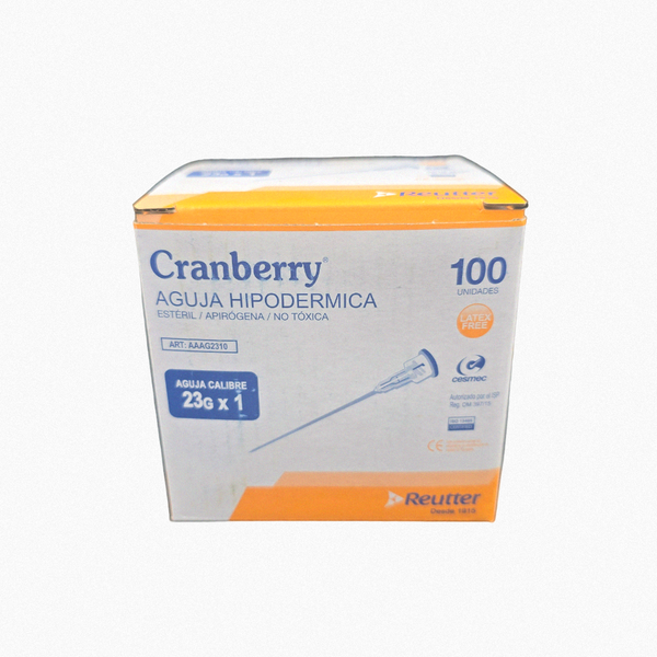 Aguja Hipodérmica Cranberry caja x 100 Unidades