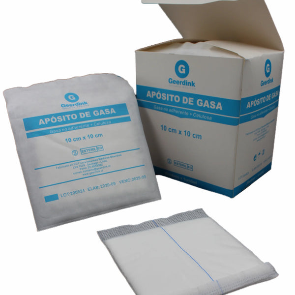 Apósito De Gasa No Tejida Estéril 10CM. x 10CM. Geerdink Unidad