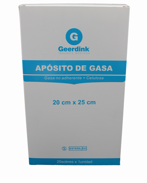 Apósito De Gasa No Tejida Estéril Geerdink 20CM x 25 CM.