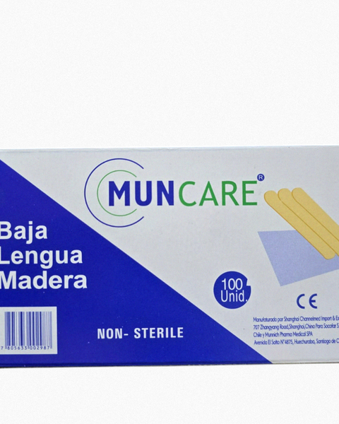 Baja lengua madera no esteril Muncare caja x 100 Unidades