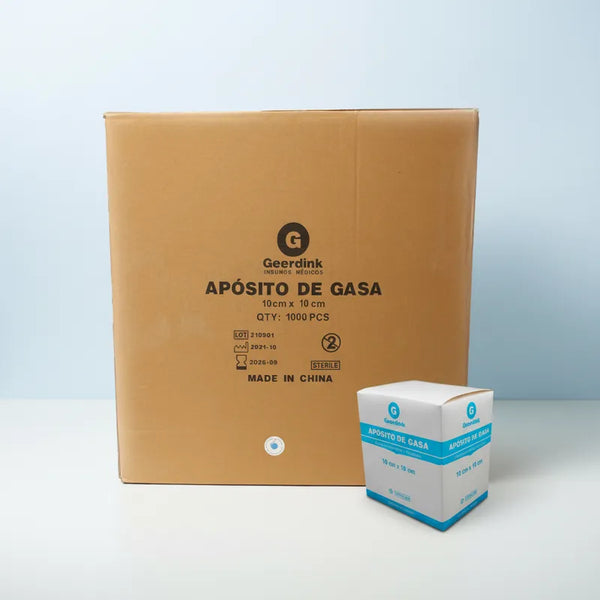Apósito No Tejido Estéril Geerdink 10×10 cm | Caja Madre (40 cajas × 25 apósitos)