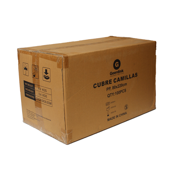 Cubre camilla sin elastico Geerdink 80CM x 220 CM – Caja madre x 1000 unidades