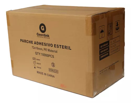 Parche curita recto Geerdink - Caja madre con 100 cajas x 100 unidades de parches.