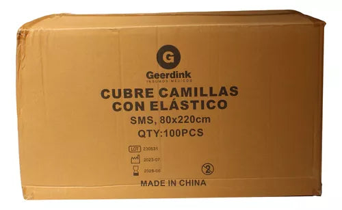 Cubre camilla con elastico Geerdink 80CM x 220 CM – Caja madre x 1000 unidades