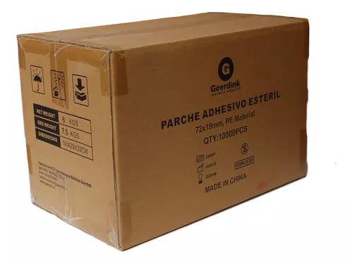 Parche curita recto Geerdink - Caja madre con 100 cajas x 100 unidades de parches.